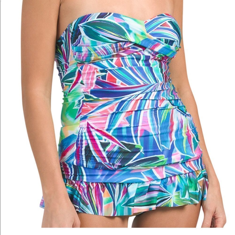 New La Blanca Palm Print Bandini Top